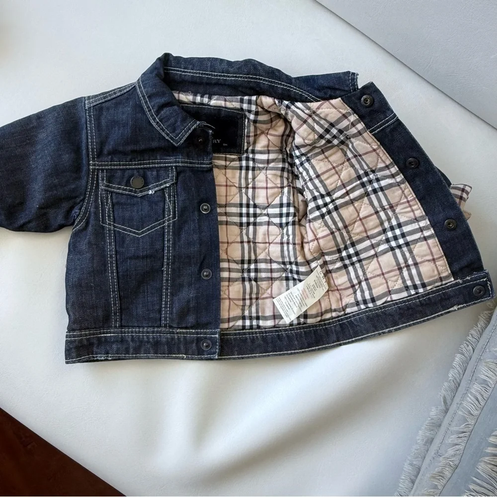 Burberry Baby kid vest jacket Jean denim 3/6 months lightly fleeced blue - Picture 2 of 5
